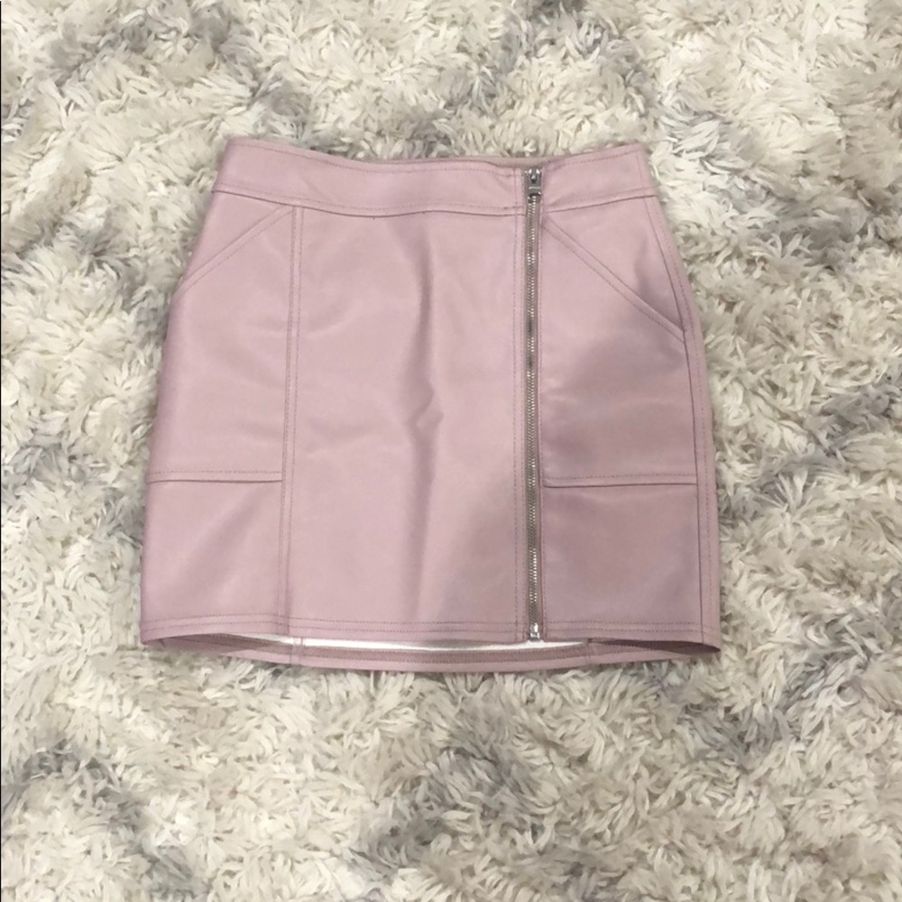 Express pink leather skirt